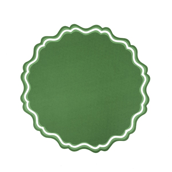 Green Fancy Paper Placemat | 12pk