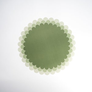 Green Ombre Scallop Paper Placemats | 12pk