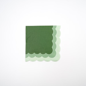 Green Ombre Scallop Beverage Napkins | 16pk