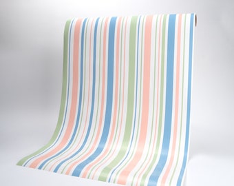 Spring Pastel Stripe Paper Table Runner-10ft