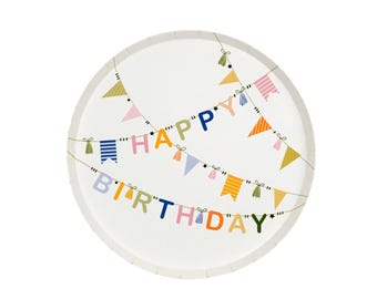 Birthday Cheer Dessert Plates, Kids Birthday Party Decor,  Happy Birthday Decor, Birthday Dessert Plates, Colorful Birthday Party Plates
