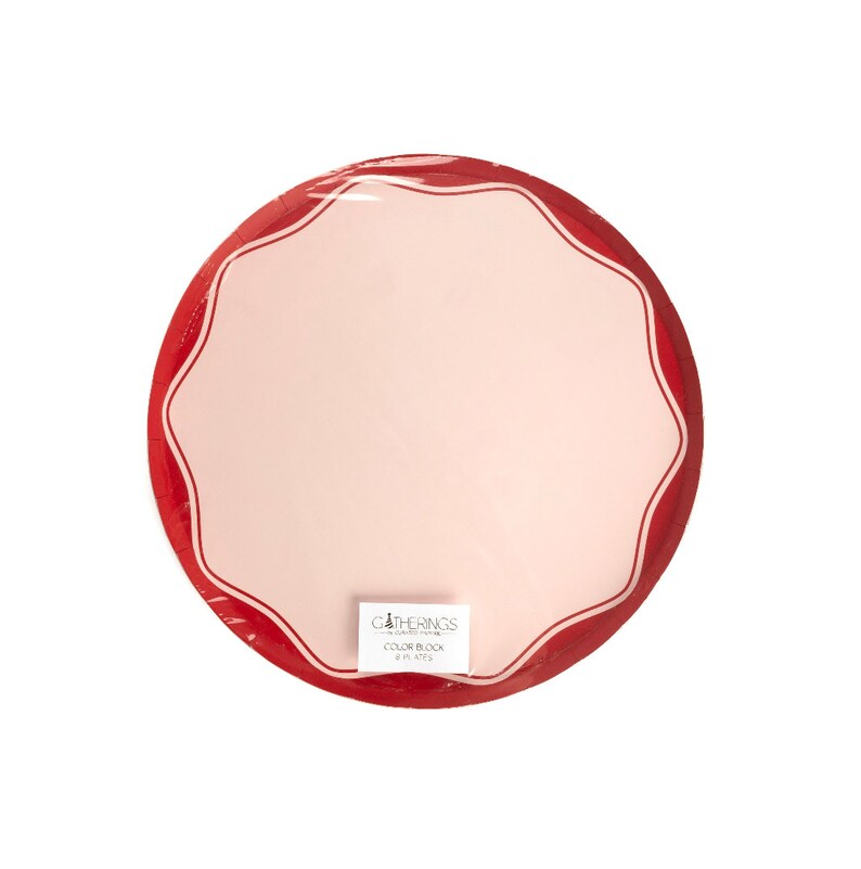 Red Color Block Dinner Paper Plates- 8pk - Etsy