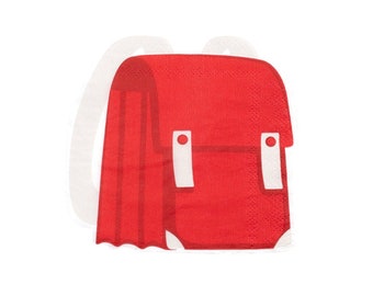 Red Backpack Paper Napkins- 16pk | Back to School Party Bash | End of Summer Back to School Party | First Day of School