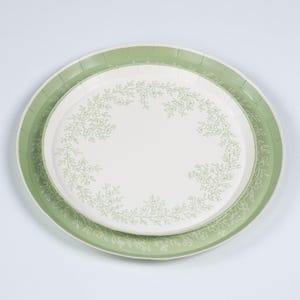 Floral Elegance Sage Dessert Plates