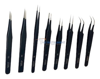 Set of 8 Stainless Steel Anti-Static Hobby Wacthmaker Jewelry Tweezers Maintenance Repair Tools