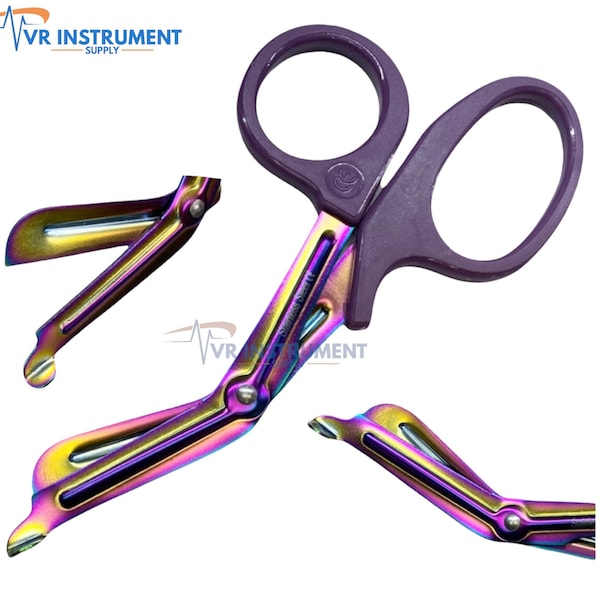 Trauma Shears 7.5 Inch Medical Scissors EMT Premium Quality Stainless Steel Bandage Scissors with Non-Stick Blades Multi Color Rainbow Color