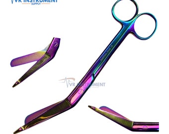 Hand Crafted Multi Rainbow Color Bandage Scissors For Students and Staff, Stainless Steel, Multi Purpose 7.25"