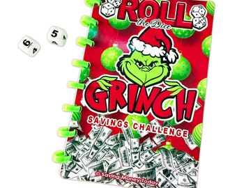 Weihnachten Grinch 8 laminierte Seite A5 Sammelmappe.