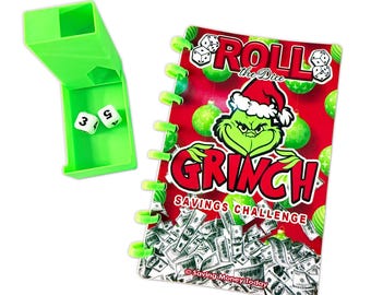 Grinch, Roll the Dice Tower: Weihnachtsspar-Challenge Sammelmappe - Laminiert