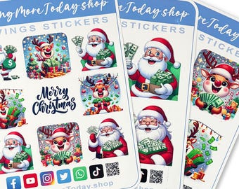 Weihnachtsmotivierte Aufkleber für Haushaltsplaner