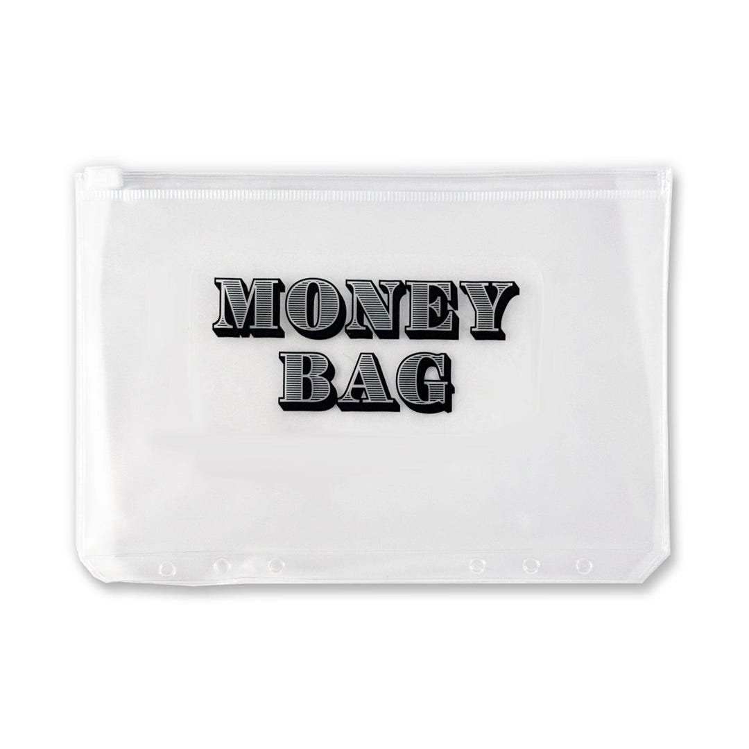 A5 Zipped Pouch: Clear 'money Bag' Text Design - Etsy