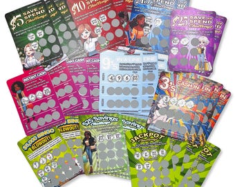 32 - Rubbelkarten Spar-Challenge SET 01 | 2,5 x 3,5 Zoll Sparkarten | Jede Karte hat einen anderen Wert! Notfall Fund