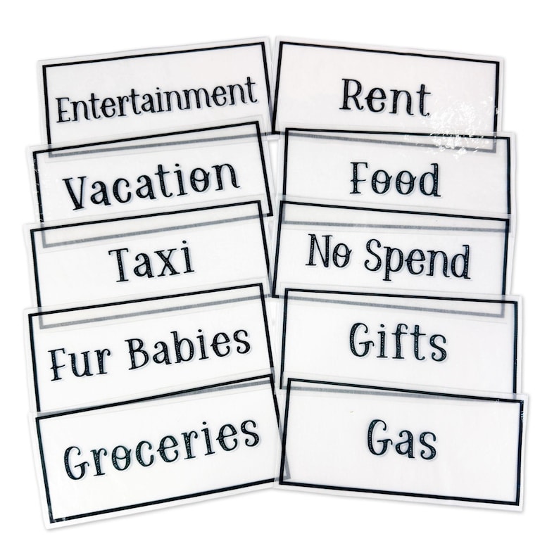 12 espaces réservés plastifiés personnalisés - Ensemble d'espaces réservés aux enveloppes de billets image 2