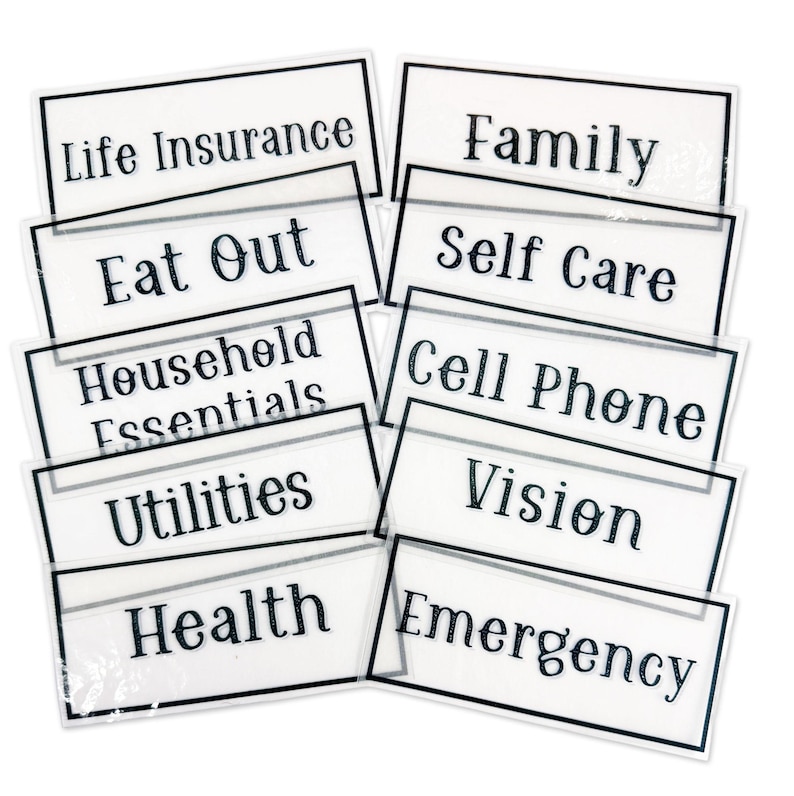 12 espaces réservés plastifiés personnalisés - Ensemble d'espaces réservés aux enveloppes de billets image 1