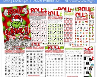Christmas Grinch Roll the Dice 10 Herunterladbare PDF-Seiten im Format A5