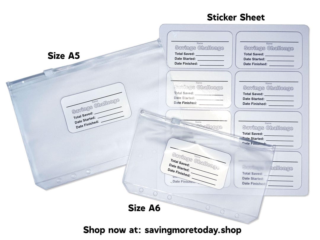 A5/A6 Cash Saving Binder Pockets: Budget Envelopes, Zipper Folders ...