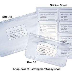 A5/A6 Cash Saving Binder Pockets: Budget Envelopes, Zipper Folders & Sticker Sheet