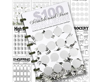 A5 Format Sammelmappe mit 12 Seiten mit Spar-Challenges & 1 GRATIS Bonus Tracker Seite! - Laminiert