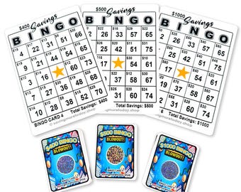 Défi épargne bingo : 72 cartes à gratter - économiser de l'argent en s'amusant