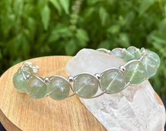 Green Fluorite crystal, quartz, gemstone bracelet/jewelry
