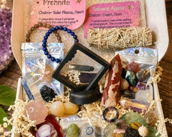 Crystal Confetti Scoop - Mixed Gemstone Lucky mystery Bags - Pocket Rocks Tumbled Stones & Raw Crystal Mix