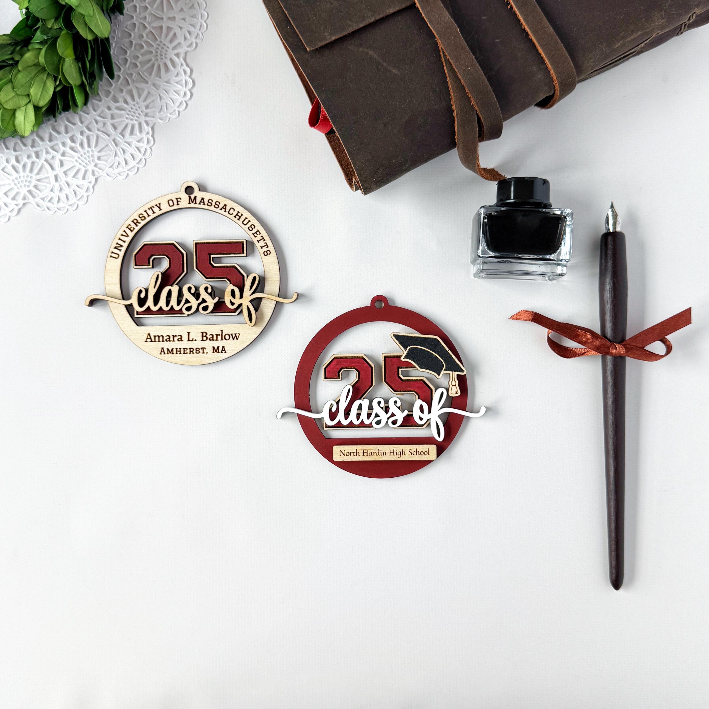 Personalized Class of 2025 Graduation Ornament and Gift Tag Digital laser cut file, end of school, Gift for Graduates, Grads