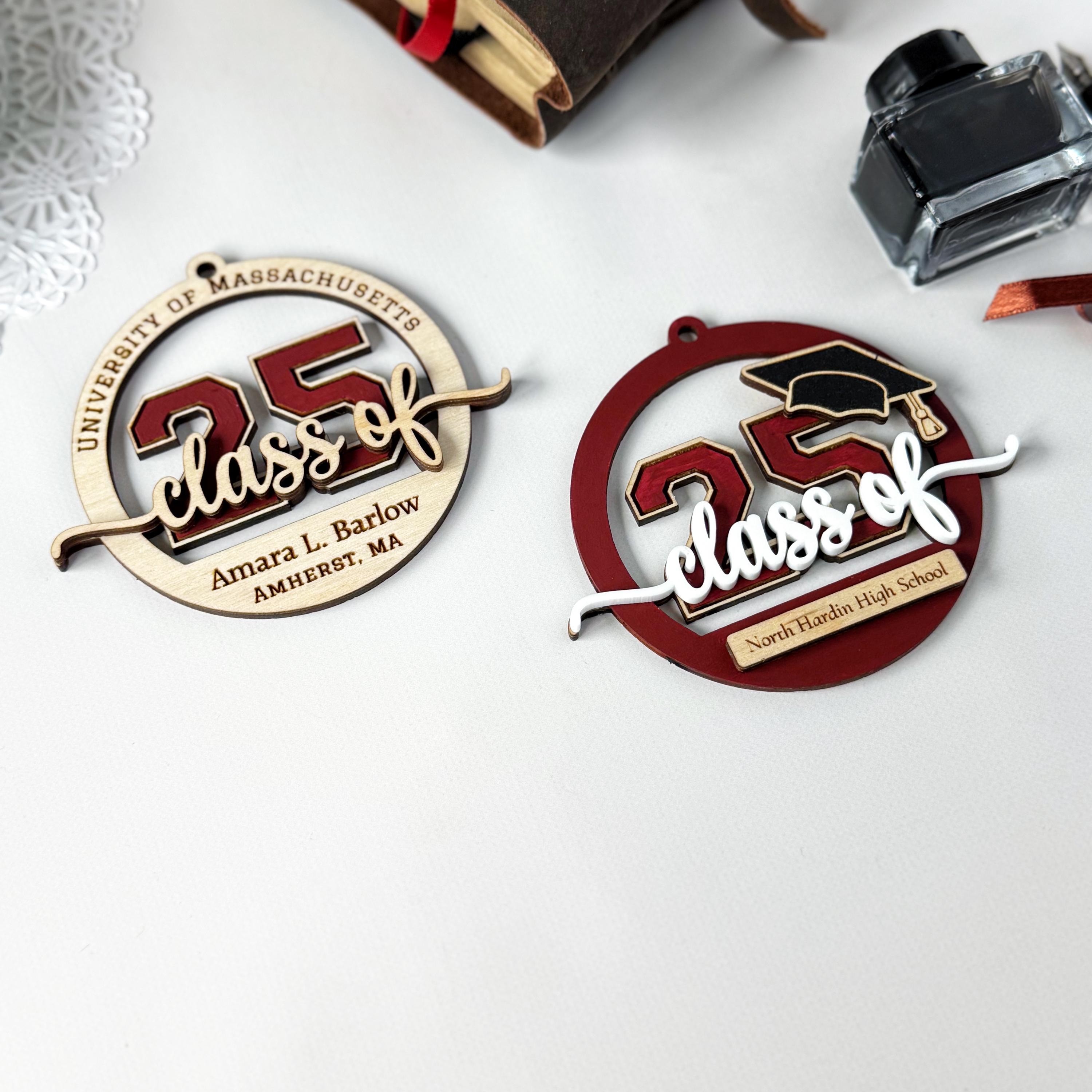 Personalized Class of 2025 Graduation Ornament and Gift Tag Digital laser cut file, end of school, Gift for Graduates, Grads
