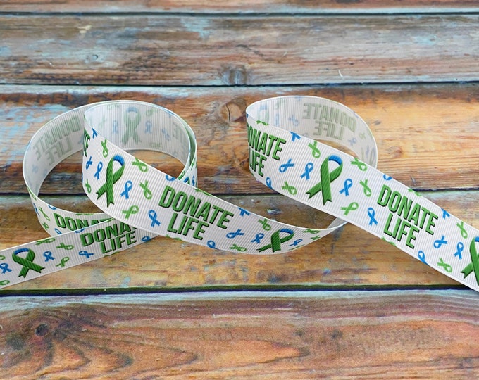 Organ Donation Awareness and Support Grosgrain Ribbon by the Yard - Etsy