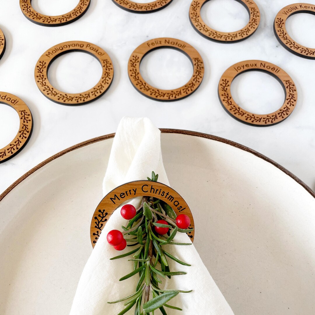 Laser Cut Christmas Napkin Rings, Guess the Language Game (SVG File) - Etsy