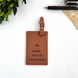 Custom Engraved Luggage Tag: Funny Travel ID, Personalized Suitcase Tag