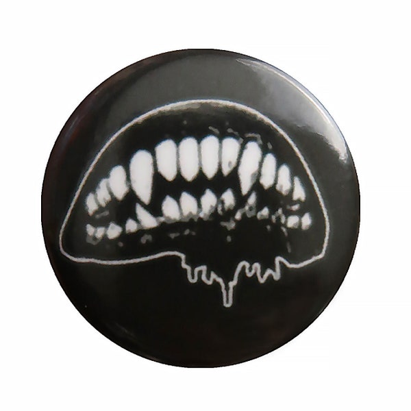 Near Dark 'FANGS' Button - 1" Pinback; for Creatures of the Night