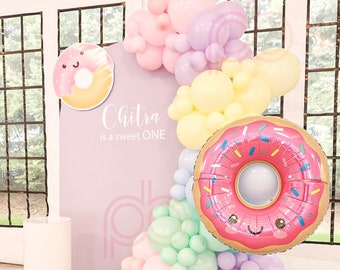 Sweet One Balloon Garland & Arch Kit | Custom Birthday Backdrop | DIY Donut Theme Decorations