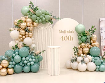 Bohemian Green Balloon Garland Kit - DIY Balloon Arch & Backdrop for Birthdays