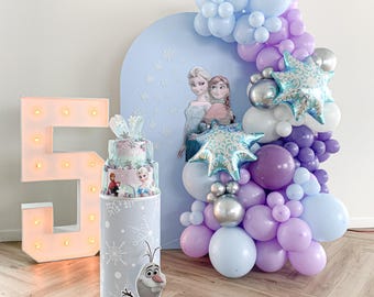 Frozen-Inspired Balloon Garland & Arch Kit - Custom Backdrop for Kids Birthday Parties