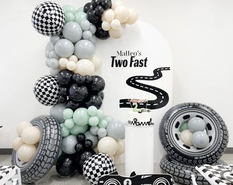 Race Car Theme Balloon Garland kit Backdrop – Perfect for Birthday Parties & Baby Showers!