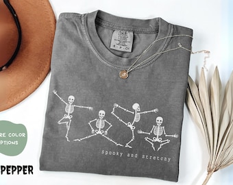 Halloween Yoga Shirt, Halloween Skeleton Shirt, Yoga Lover Gift , Meditation T-Shirt, Funny Skeleton Shirt, Namaste Tee, Gym Spooky Shirt.