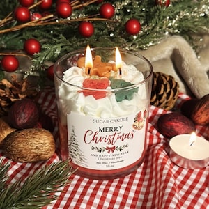 Christmas Candle: Soy, Vegan, Non-Toxic Holiday Decor & Housewarming Candle Favor, Fraser Fir Scented
