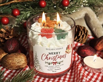 Christmas Candle: Soy, Vegan, Non-Toxic Holiday Decor & Housewarming Candle Favor, Fraser Fir Scented