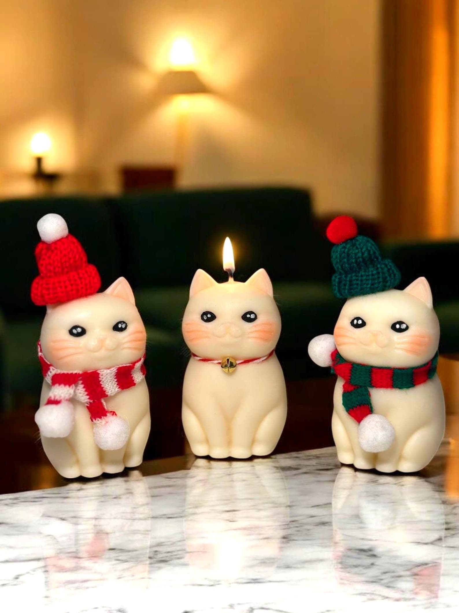 Velas de gato fofas e festivas