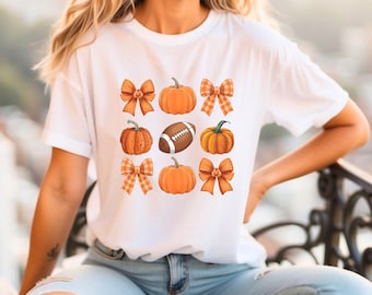 Football Pumpkin Coquette Bows Fall DTF Transfer