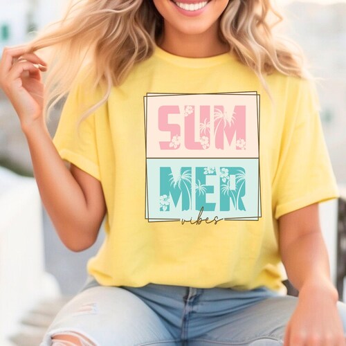 Summer Vibes Flower DTF Transfer, Ready to Press