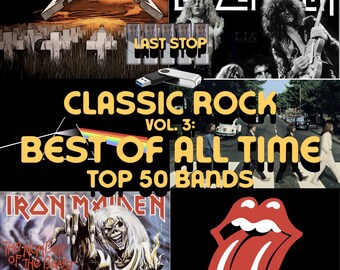 Classic Rock: Top Bands | 3000 | USB Music Flash Drive 3.0 | List In Desc.