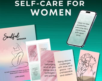 Digital or Printable Positive Affirmation Cards For Women, Self Care, Positive Mindset, Mindfulness, Gift Idea for Her, Personal Development