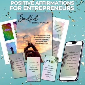 Cartes d'affirmation d'entrepreneur - Prendre soin de soi et motivation Télécharger le PDF | Cartes imprimables ou numériques sur l'état d'esprit positif pour les propriétaires d'entreprise