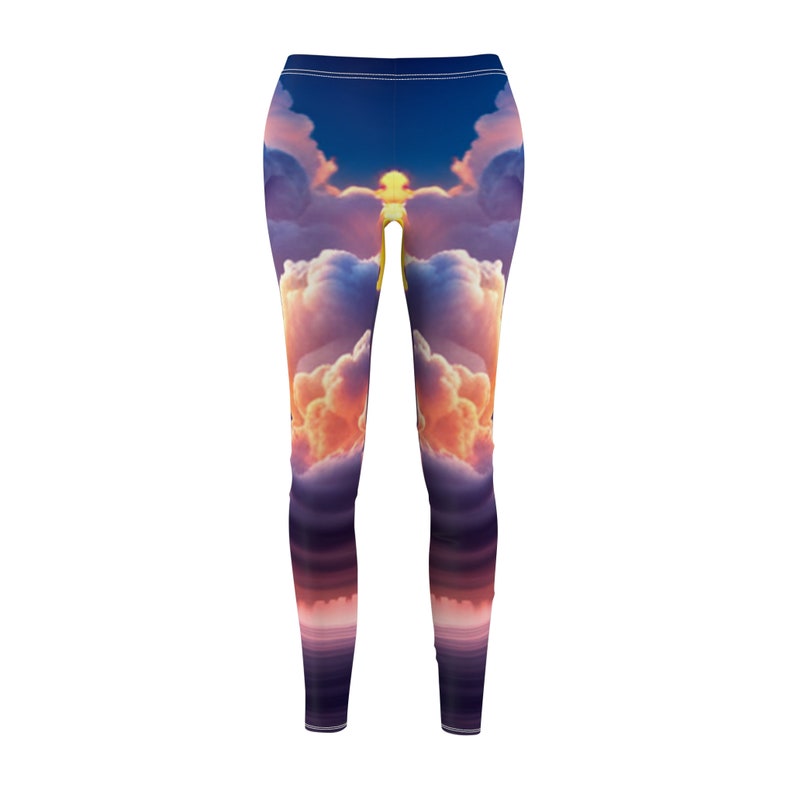 Cloud Print Leggings: Yoga Pants, AI Generated Art image 2