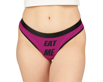 Pink 'Eat Me' Thong: Cheeky Lingerie, Bachelorette Gift