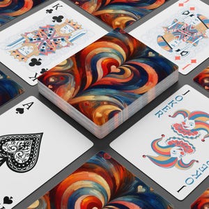 Künstlerische Poker Spielkarten - Buntes Herz-Design, Einzigartiges Kartenspiel für Spieleabende, Geschenke für Kartenliebhaber, Wohnkultur, Sammlerstücke