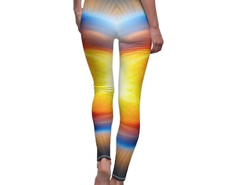 Cosmic Fireball Leggings: Yoga Fitness Rave Party Pants
