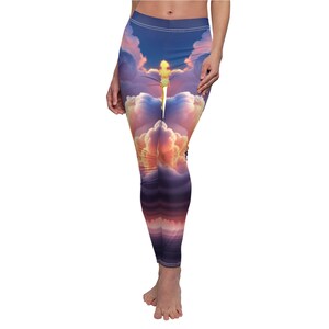 Cloud Print Leggings: Yoga Pants, AI Generated Art image 6
