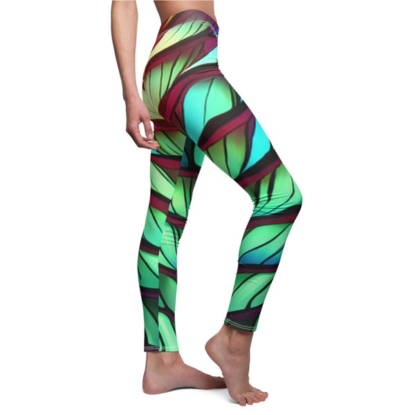 Cut & Sew Casual Leggings (AOP) Stretchy Fun Party Pants Dragon Scale Fitness Jogging Running Working Out Great Gift For All Ages Beautiful!